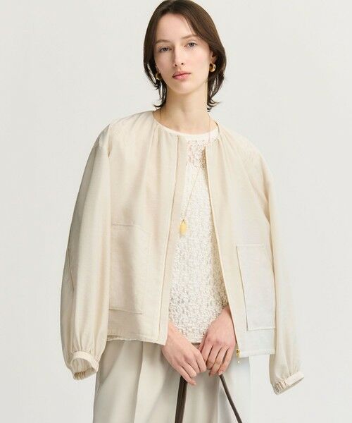 L size ONWARD(大きいサイズ) / エルサイズオンワード その他アウター | シアータンブラー ダブルポケット ブルゾン（ベージュ系）