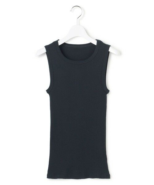 L size ONWARD(大きいサイズ) / エルサイズオンワード タンクトップ | オーガニックリブ タンクトップ（ネイビー）