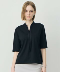 L size ONWARD(大きいサイズ) / エルサイズオンワード カットソー | スパンプラチナムジョーゼット ナロータイカットソー