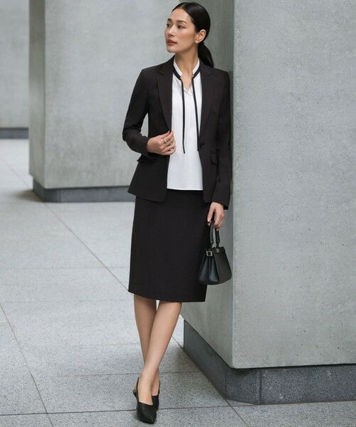 L size ONWARD(大きいサイズ) / エルサイズオンワード カットソー | スパンプラチナムジョーゼット ナロータイカットソー | 詳細2