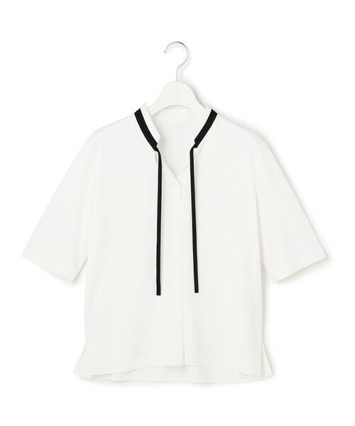 L size ONWARD(大きいサイズ) / エルサイズオンワード カットソー | スパンプラチナムジョーゼット ナロータイカットソー | 詳細3