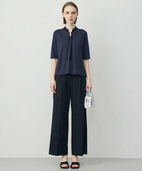 L size ONWARD(大きいサイズ) / エルサイズオンワード カットソー | スパンプラチナムジョーゼット ナロータイカットソー | 詳細4