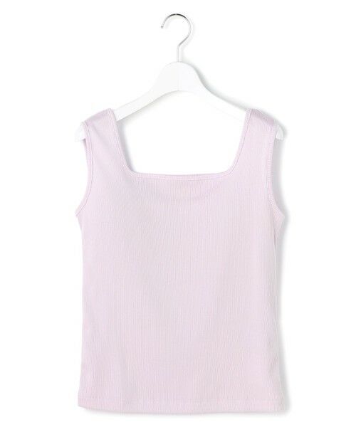 L size ONWARD(大きいサイズ) / エルサイズオンワード タンクトップ | ブライトステッチリブ タンクトップ（ライラック）