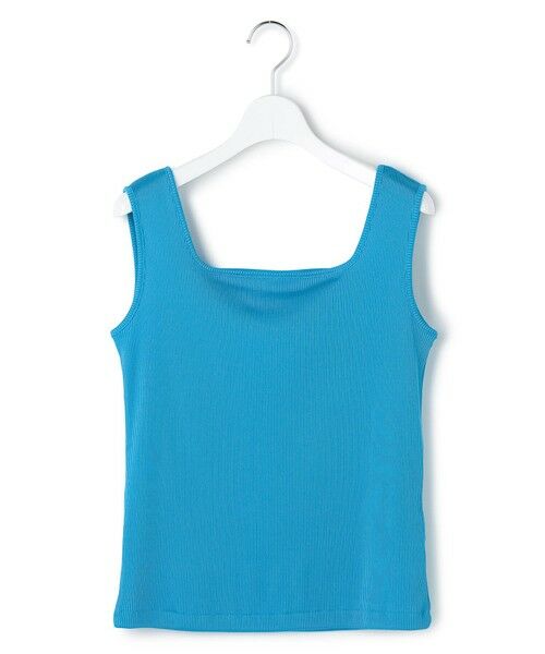 L size ONWARD(大きいサイズ) / エルサイズオンワード タンクトップ | ブライトステッチリブ タンクトップ（ターコイズ）