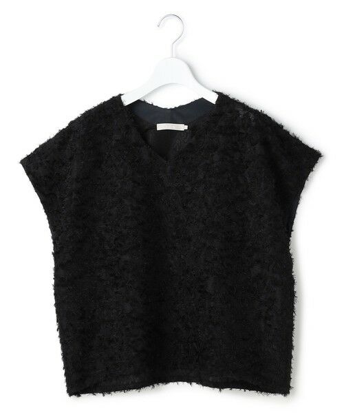 L size ONWARD(大きいサイズ) / エルサイズオンワード カットソー | シアーカットジャガード Vネックトップス | 詳細3