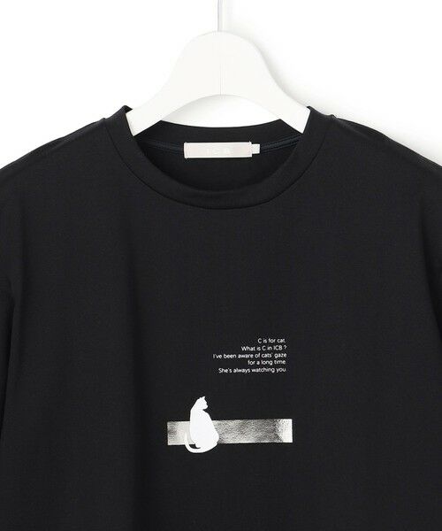 L size ONWARD(大きいサイズ) / エルサイズオンワード カットソー | ロゴTEE（猫モチーフ） | 詳細8