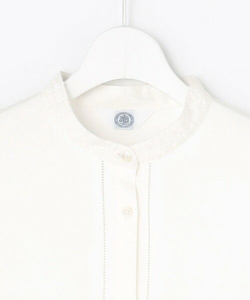 L size ONWARD(大きいサイズ) / エルサイズオンワード カットソー | エンブロコンビ シャツジャージー バンドカラー カットソー | 詳細4