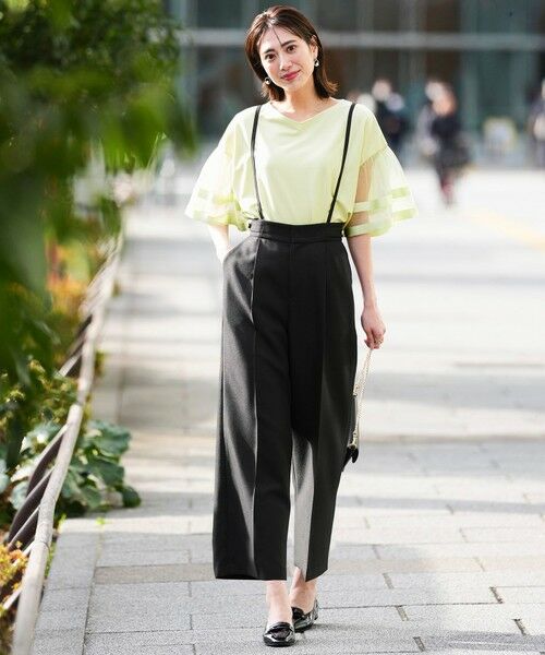 L size ONWARD(大きいサイズ) / エルサイズオンワード カットソー | ゆるVネックチュールフリル袖 プルオーバー | 詳細17