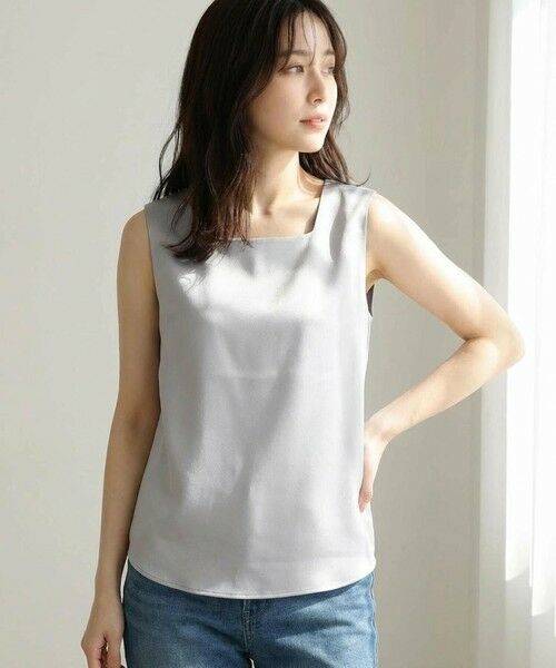L size ONWARD(大きいサイズ) / エルサイズオンワード タンクトップ | 【2WAY】サテン タンクトップ | 詳細7