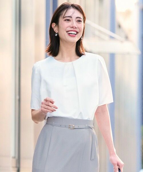 L size ONWARD(大きいサイズ) / エルサイズオンワード シャツ・ブラウス | 【2WAY】サテン ブラウス | 詳細1