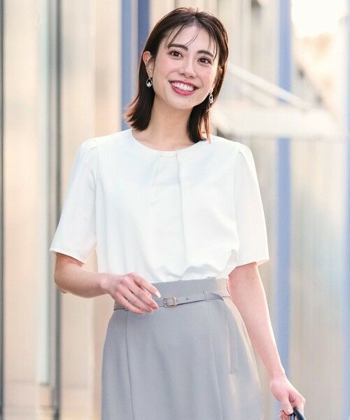 L size ONWARD(大きいサイズ) / エルサイズオンワード シャツ・ブラウス | 【2WAY】サテン ブラウス（オフ）