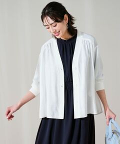 L size ONWARD(大きいサイズ) / エルサイズオンワード カーディガン・ボレロ | シアーギャザー カーディガン