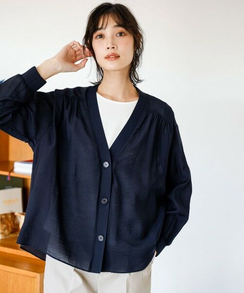 L size ONWARD(大きいサイズ) / エルサイズオンワード カーディガン・ボレロ | シアーギャザー カーディガン | 詳細12