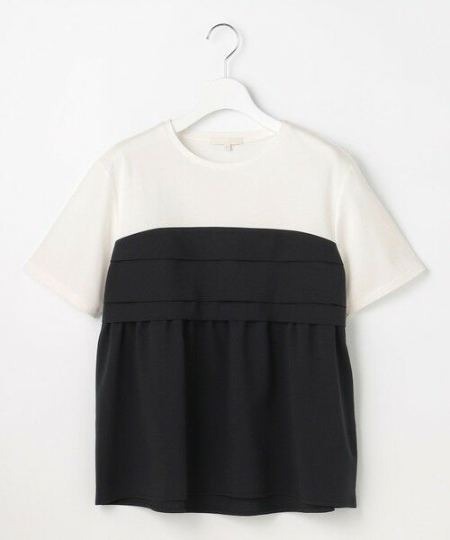 L size ONWARD(大きいサイズ) / エルサイズオンワード カットソー | 【カタログ掲載】ビスチェコンビ Tシャツ（オフ×ブラック）