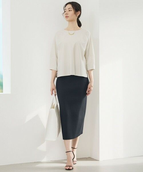 L size ONWARD(大きいサイズ) / エルサイズオンワード カットソー | ストライプコットンタイプライター | 詳細3