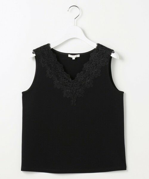 L size ONWARD(大きいサイズ) / エルサイズオンワード タンクトップ | 【カタログ掲載】コンパクトハイゲージレース タンクトップ（ブラック）