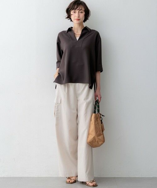 L size ONWARD(大きいサイズ) / エルサイズオンワード シャツ・ブラウス | ストレッチジョーゼット スキッパー ブラウス | 詳細3