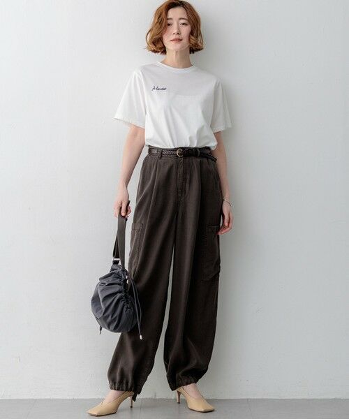 L size ONWARD(大きいサイズ) / エルサイズオンワード カットソー | バック刺繍 メッセージロゴ Tシャツ | 詳細1