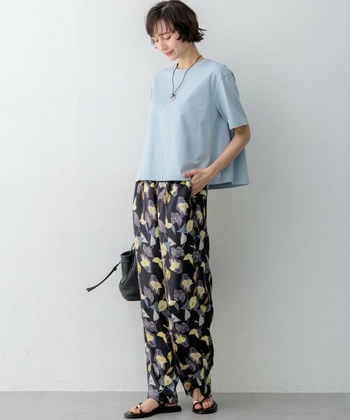 L size ONWARD(大きいサイズ) / エルサイズオンワード カットソー | スビンギザコットン フレア Tシャツ | 詳細10