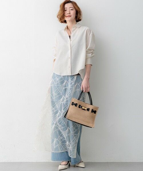 L size ONWARD(大きいサイズ) / エルサイズオンワード タンクトップ | シャイニーリブ スクエアネック タンクトップ | 詳細17