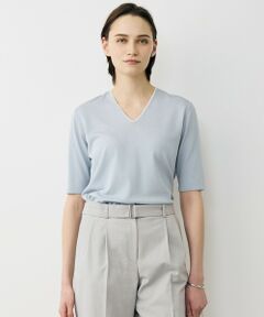 L size ONWARD(大きいサイズ) / エルサイズオンワード ニット・セーター | 【WEB限定カラーあり】 シンセティックハイゲージ 半袖Vネックニット