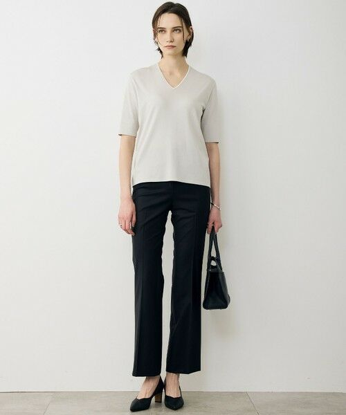 L size ONWARD(大きいサイズ) / エルサイズオンワード ニット・セーター | 【WEB限定カラーあり】 シンセティックハイゲージ 半袖Vネックニット | 詳細4