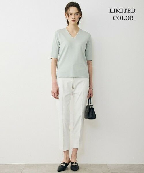 L size ONWARD(大きいサイズ) / エルサイズオンワード ニット・セーター | 【WEB限定カラーあり】 シンセティックハイゲージ 半袖Vネックニット | 詳細10