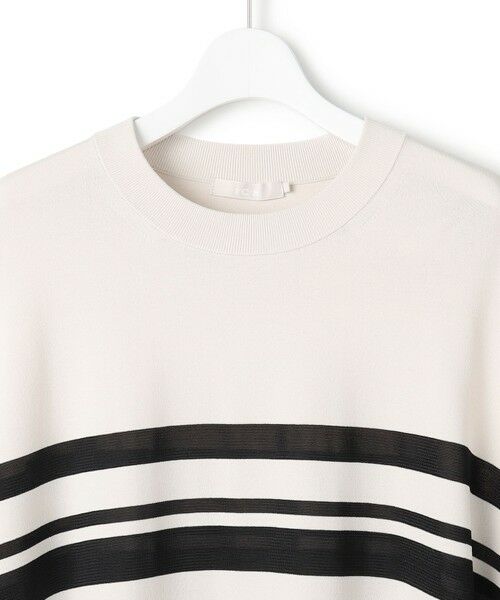 L size ONWARD(大きいサイズ) / エルサイズオンワード ニット・セーター | VIS/NYハイゲージランダムボーダー 半袖ニット | 詳細5