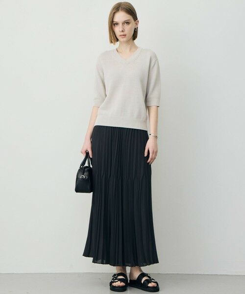 L size ONWARD(大きいサイズ) / エルサイズオンワード ニット・セーター | ブライトコイル Vネックニット | 詳細1