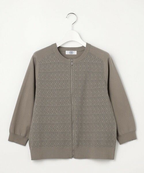 L size ONWARD(大きいサイズ) / エルサイズオンワード ブルゾン | 【季節の変わり目に】Lace Jacquard ニット ブルゾン | 詳細13