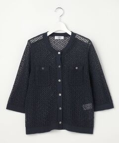 L size ONWARD(大きいサイズ) / エルサイズオンワード カーディガン・ボレロ | LINEN COTTON BLEND ニット カーディガン