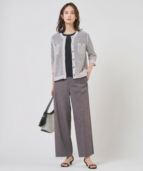 L size ONWARD(大きいサイズ) / エルサイズオンワード カーディガン・ボレロ | LINEN COTTON BLEND ニット カーディガン | 詳細4