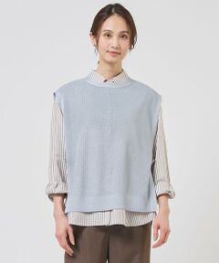 L size ONWARD(大きいサイズ) / エルサイズオンワード ベスト | Vis/Pe スパーク ニット ベスト