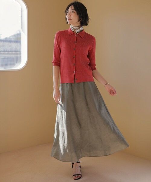 L size ONWARD(大きいサイズ) / エルサイズオンワード ニット・セーター | LINEN COTTON ポロ ニット | 詳細1