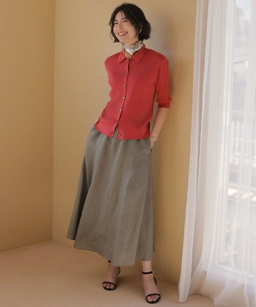 L size ONWARD(大きいサイズ) / エルサイズオンワード ニット・セーター | LINEN COTTON ポロ ニット | 詳細2