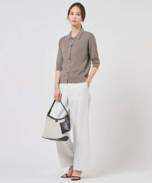 L size ONWARD(大きいサイズ) / エルサイズオンワード ニット・セーター | LINEN COTTON ポロ ニット | 詳細1