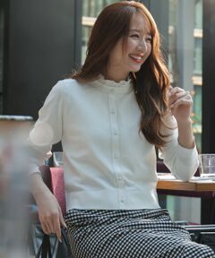 L size ONWARD(大きいサイズ) / エルサイズオンワード カーディガン・ボレロ | 【好印象ブライトニット】ラメライン カーディガン