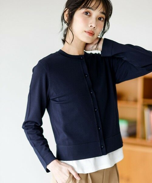 L size ONWARD(大きいサイズ) / エルサイズオンワード カーディガン・ボレロ | 【好印象ブライトニット】ラメライン カーディガン | 詳細13