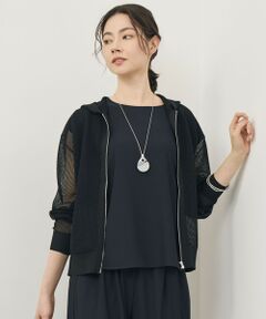 L size ONWARD(大きいサイズ) / エルサイズオンワード パーカー | 【SHIHOさん着用】ライトメッシュジップ パーカー