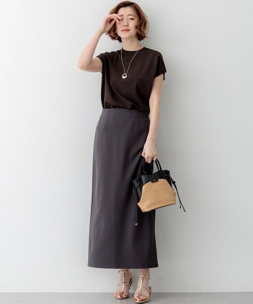 L size ONWARD(大きいサイズ) / エルサイズオンワード ニット・セーター | レーヨンポリエステルストレッチ フレンチスリーブ ニット | 詳細9