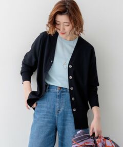 L size ONWARD(大きいサイズ) / エルサイズオンワード カーディガン・ボレロ | レーヨンポリエステルストレッチ Vネック カーディガン