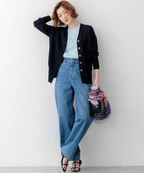 L size ONWARD(大きいサイズ) / エルサイズオンワード カーディガン・ボレロ | レーヨンポリエステルストレッチ Vネック カーディガン | 詳細23