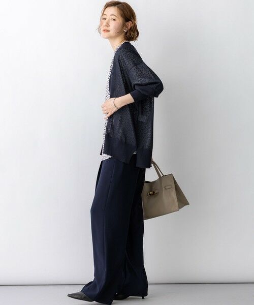 L size ONWARD(大きいサイズ) / エルサイズオンワード カーディガン・ボレロ | シャイニーシアー フロントオープン カーディガン | 詳細23