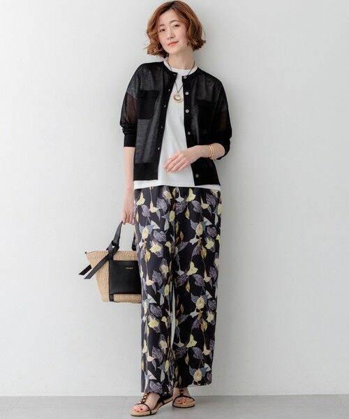 L size ONWARD(大きいサイズ) / エルサイズオンワード カーディガン・ボレロ | 【WEB&一部店舗限定カラーあり】シャイニーシアー フラップポケット カーディガン | 詳細4