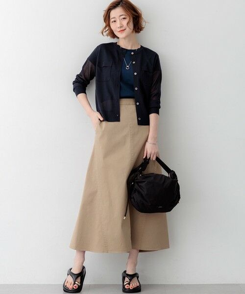 L size ONWARD(大きいサイズ) / エルサイズオンワード カーディガン・ボレロ | 【一部先行予約/WEB&一部店舗限定カラーあり】シャイニーシアー フラップポケット カーディガン | 詳細15