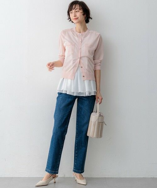 L size ONWARD(大きいサイズ) / エルサイズオンワード カーディガン・ボレロ | 【一部先行予約/WEB&一部店舗限定カラーあり】シャイニーシアー フラップポケット カーディガン | 詳細23