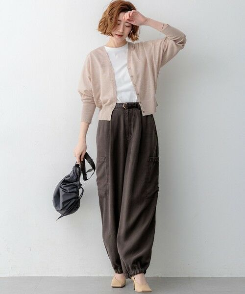 L size ONWARD(大きいサイズ) / エルサイズオンワード カーディガン・ボレロ | 【WEB&一部店舗限定カラーあり】シャイニーシアー ドルマンスリーブ カーディガン | 詳細17