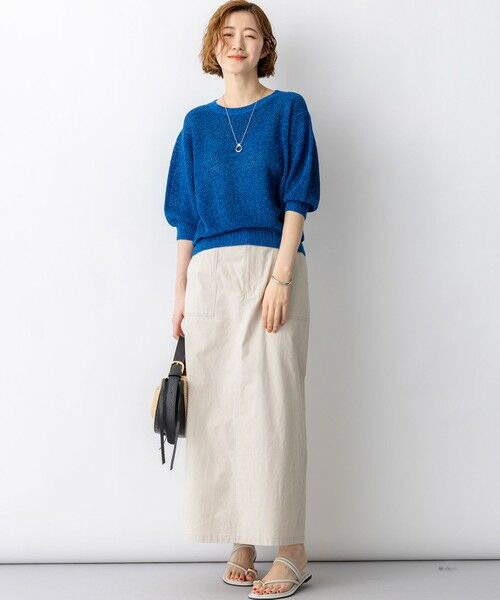 L size ONWARD(大きいサイズ) / エルサイズオンワード ニット・セーター | ピュアリネン パフスリーブ ニット | 詳細8