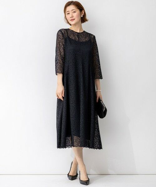 L size ONWARD(大きいサイズ) / エルサイズオンワード ドレス | 【APPLAUDIR】ニュアンスフラワーレース ドレス | 詳細14