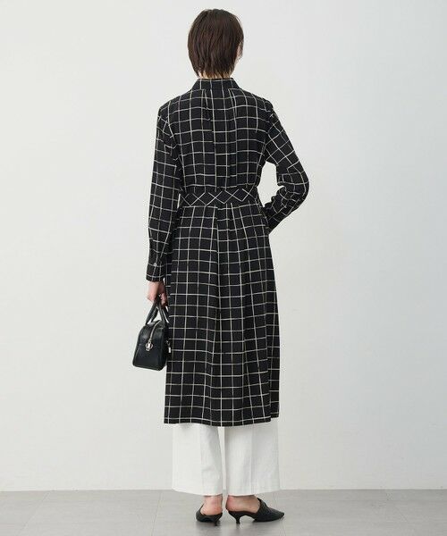 L size ONWARD(大きいサイズ) / エルサイズオンワード ミニ丈・ひざ丈ワンピース | 【30th ANNIVERSARY】 ウィンドウペンプリント シャツワンピース | 詳細10